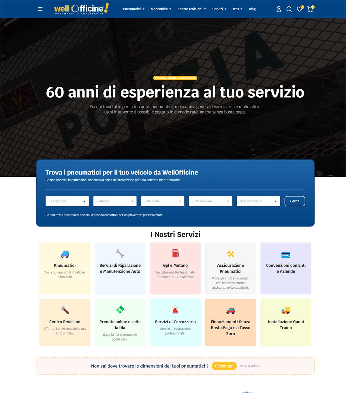 realizzazione ecommerce b2b pneumatici wellofficine